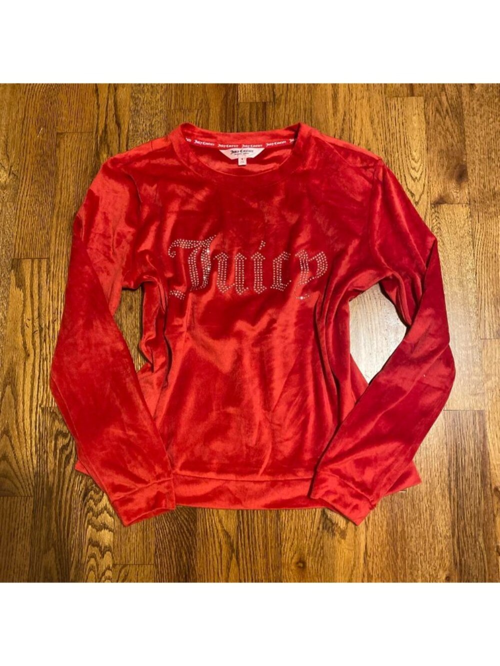 juicy couture red velvet top! size small and has been worn like one time